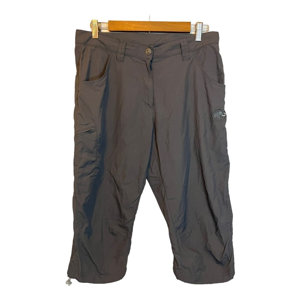 Mammut Women's Gray Ripstop Cropped Hiking Cargo Pants Size 10